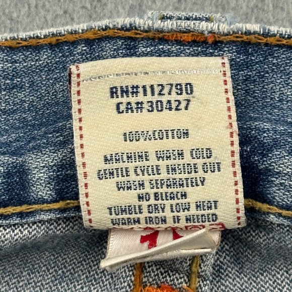 Vintage True Religion Jeans Men 31X33 Fits 32x31 Blue Billy Bootcut Made In USA - Picture 7 of 16